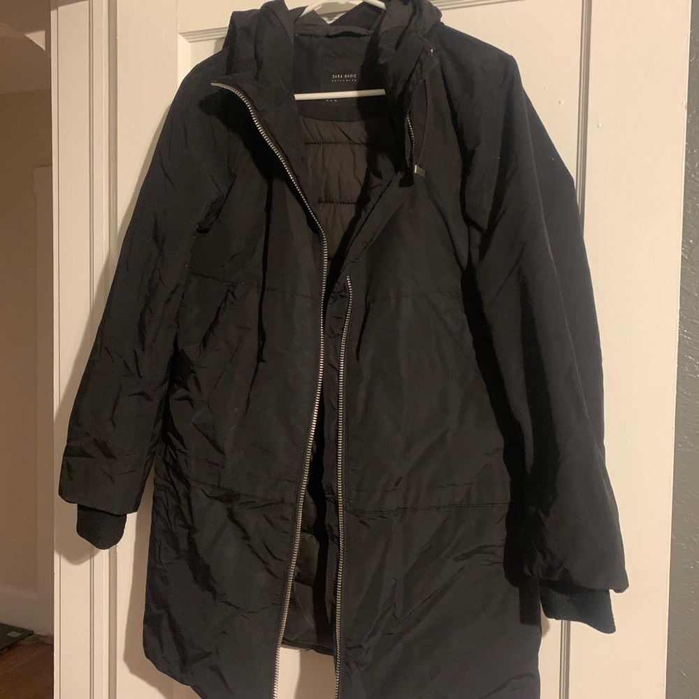warm outerwear jacket by zara